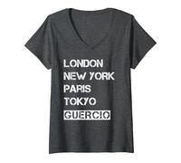 Donna La mia casa Guercio! Luogo di Nascita e Amore per la casa Maglietta con Collo a V, Grigio Scuro, XL
