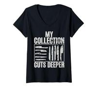 Donna La mia Collezione Cuts Deeper Knife Maglietta con Collo a V