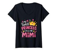 Donna La mia Principessa Preferita Mi Chiama Mimi Divertente Carina Nonna Maglietta con Collo a V