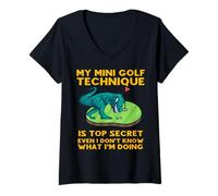 Donna La mia Tecnica di Mini Golf è Top Secret Anche se Non so Cosa Maglietta con Collo a V