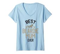 Donna La Migliore Mamma Beardie di Sempre Maglietta con Collo a V