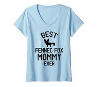 Donna La Migliore Mamma Fennec Fox di Sempre Maglietta con Collo a V