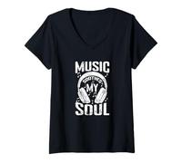 Donna La musica calma la mia anima Maglietta con Collo a V