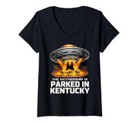 Donna La Nave Madre parcheggiata nel Kentucky Maglietta con Collo a V