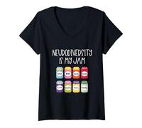 Donna La neurodiversità è Il Mio Insegnante di accettazione per l'inclusione della marmellata Maglietta con Collo a V