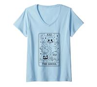 Donna La Notte spettrale dei tarocchi Ghoul XX1 Maglietta con Collo a V