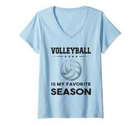 Donna La pallavolo è la mia Stagione Preferita Amante dello Sport di pallavolo Maglietta con Collo a V