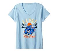 Donna La Paz Baja Messico - La Vita è Migliore in Flip Flops Beach Maglietta con Collo a V