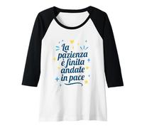 Donna La Pazienza è Finita Andate in Pace Fine Maglia con Maniche Raglan