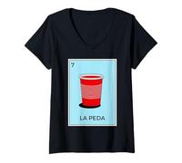 Donna La Peda Mexican Drinking Parody Mexican Sarcastic Saying Maglietta con Collo a V
