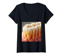 Donna La placca è Un batterio della Carie Dentale Whack Maglietta con Collo a V