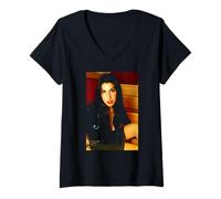 Donna La Pop Star di Amy Winehouse Maglietta con Collo a V