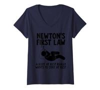 Donna La prima legge di Newton Maglietta con Collo a V