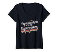 Donna La psicoanalisi è la mia psicoanalisi del design della superpotenza Maglietta con Collo a V