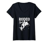 Donna La ragazza del rodeo - Un'avventura da cowgirl selvaggia Maglietta con Collo a V