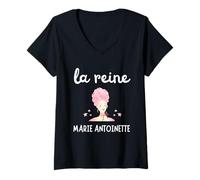 Donna La Regina Maria Antoinette Versailles Rivoluzione 1789 Francia Maglietta con Collo a V