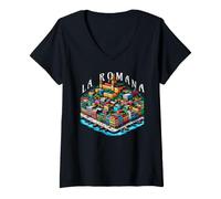 Donna La Romana Domenicana Abbinata Maglietta con Collo a V