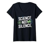 Donna La Scienza Non Fa Silenzio sostenitore di Questo attivismo scientifico Maglietta con Collo a V