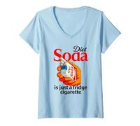 Donna La soda dieta è solo una sigaretta da frigorifero divertente umorismo sarcastico Maglietta con Collo a V