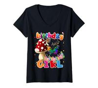 Donna La Sua Festa di Compleanno Farfalla Maglietta con Collo a V