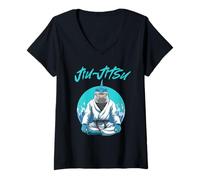 Donna La Terra è Il Mio Oceano - Jiu Jitsu Maglietta con Collo a V