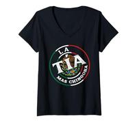 Donna La Tia mas Chingona Spanish Latinx Funny Mexican Saying Maglietta con Collo a V
