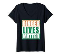 Donna LA Vita dello Zenzero Conta Maglietta con Collo a V