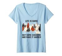 Donna La Vita è Dura acquisti e Lo Rende più Difficile Maglietta con Collo a V