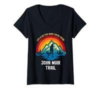 Donna La Vita è Migliore Quando Fai Escursioni John Muir Trail Maglietta con Collo a V