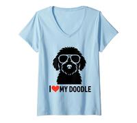 Donna Labradoodle Golden Doodle Dog I Love My Doodle Dog giorno Maglietta con Collo a V