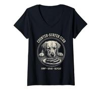 Donna Labrador Counter Surfer Maglietta con Collo a V