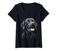 Donna Labrador Retriever con Grafica per Cani Labrador Retriever Maglietta con Collo a V