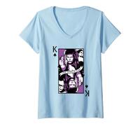 Donna Labryrinth Goblin King Playing Card 80's Vintage Fantasy Maglietta con Collo a V
