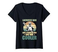 Donna Lacrosse Coach Lacrosse Papà Maglietta con Collo a V