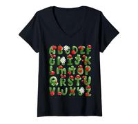 Donna Lady Bug alfabeto ABC apprendimento lettere ragazzi ragazze signora uccello Maglietta con Collo a V