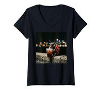 Donna Ladybug Drinking Iced Coffee Funny Animal Meme ladybeetles Maglietta con Collo a V