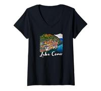 Donna Lago di Como Maglietta con Collo a V