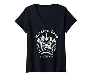 Donna Lago Martins nel Saskatchewan Maglietta con Collo a V