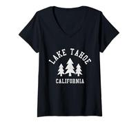 Donna Lago Tahoe California Nature Lover souvenir vintage Maglietta con Collo a V