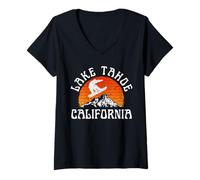 Donna Lago Tahoe Maglietta con Collo a V