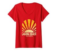 Donna Laguna Beach California - Laguna Beach CA domenica Maglietta con Collo a V