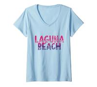 Donna Laguna Beach - Laguna Beach California Vintage retrò Maglietta con Collo a V
