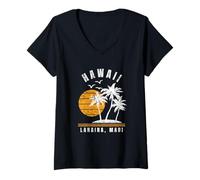 Donna Lahaina Maui Hawaii, Souvenir per Le Vacanze sulla Spiaggia Maglietta con Collo a V