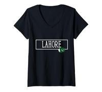 Donna Lahore Pakistan Country Family Trip Travel Uomo Donna Maglietta con Collo a V