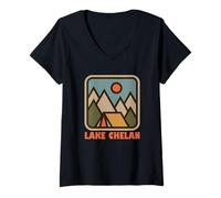Donna Lake Chelan Washington Nature Vacation Backpacking Souvenir Maglietta con Collo a V