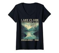Donna Lake Clark National Park | Alaska Maglietta con Collo a V
