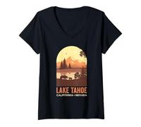 Donna Lake Tahoe California Nevada vacanza estiva al lago Tahoe Maglietta con Collo a V