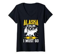 Donna L'Alaska chiama e devo andare in Alaska Maglietta con Collo a V