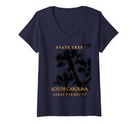 Donna L'Albero del Territorio delle Carolinas La Palma Sabal Maglietta con Collo a V