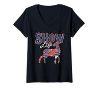 Donna Lamb Show Show Lamb Livestock Show Lamb Show Maglietta con Collo a V